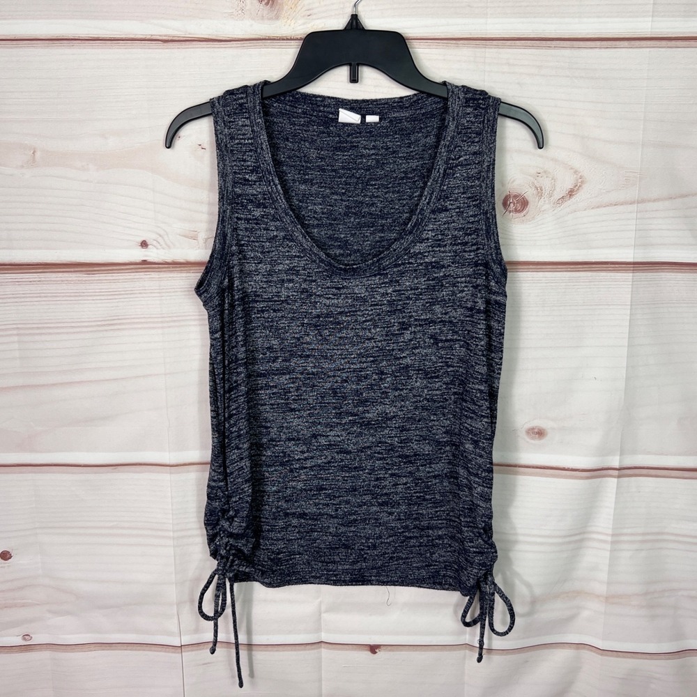Gap Top Womens S Blue Soft Spun Tank Scoop Neck Sleeveless Lace Up Side Knit